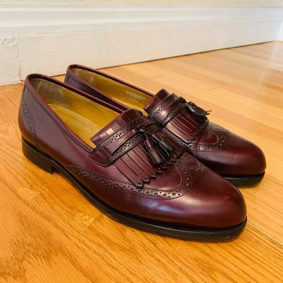 BOSTONIAN CORDOVAN CROWN WINDSOR TASSEL LOAFERS - Picture 1 of 15